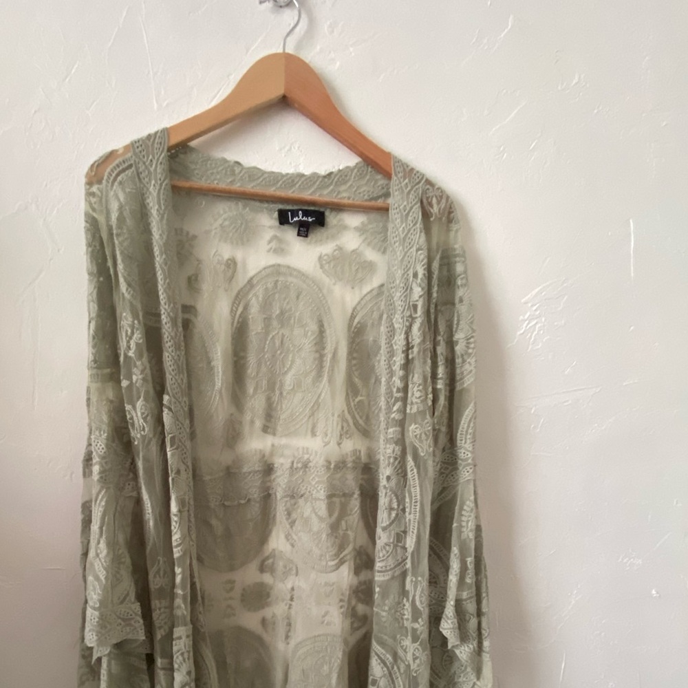 Boho Chic Sage Green Kimono